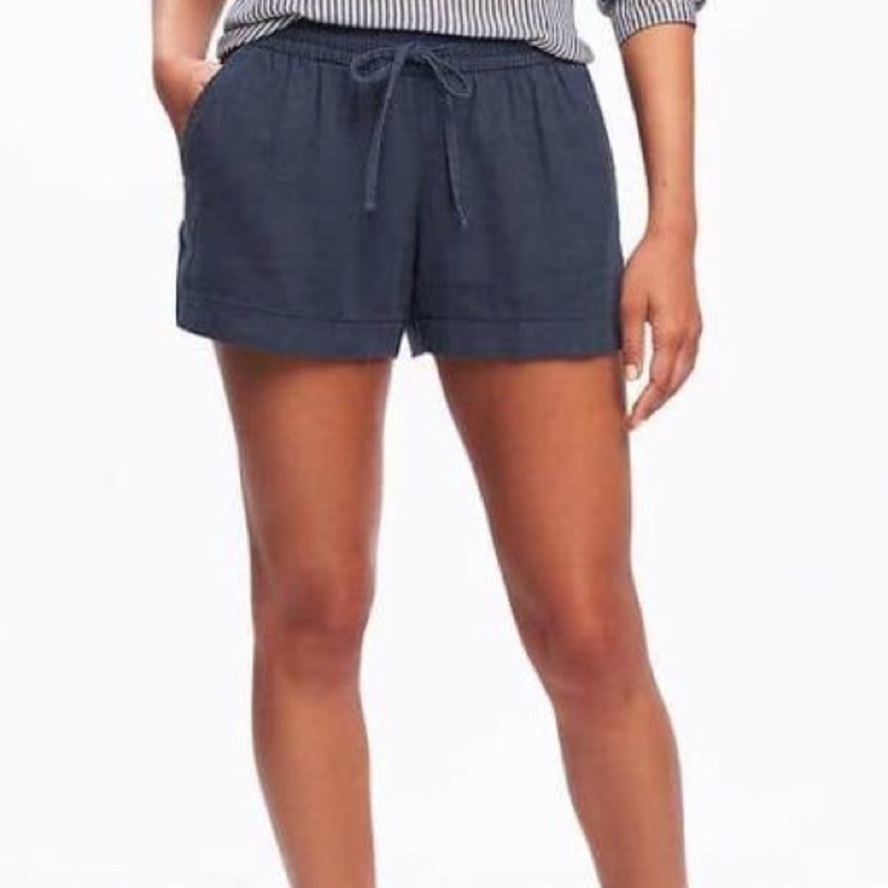 blue linen old navy shorts
